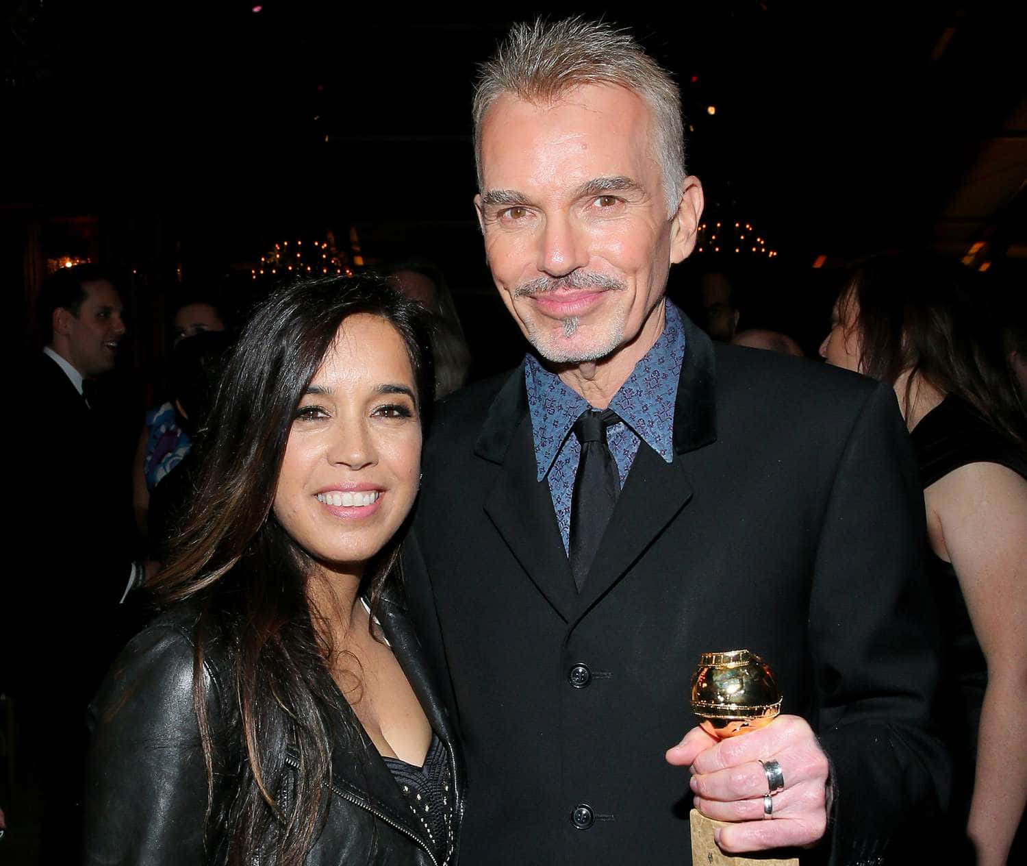 Billy Bob Thornton, black suit, golden trophy, HD Desktop Wallpaper