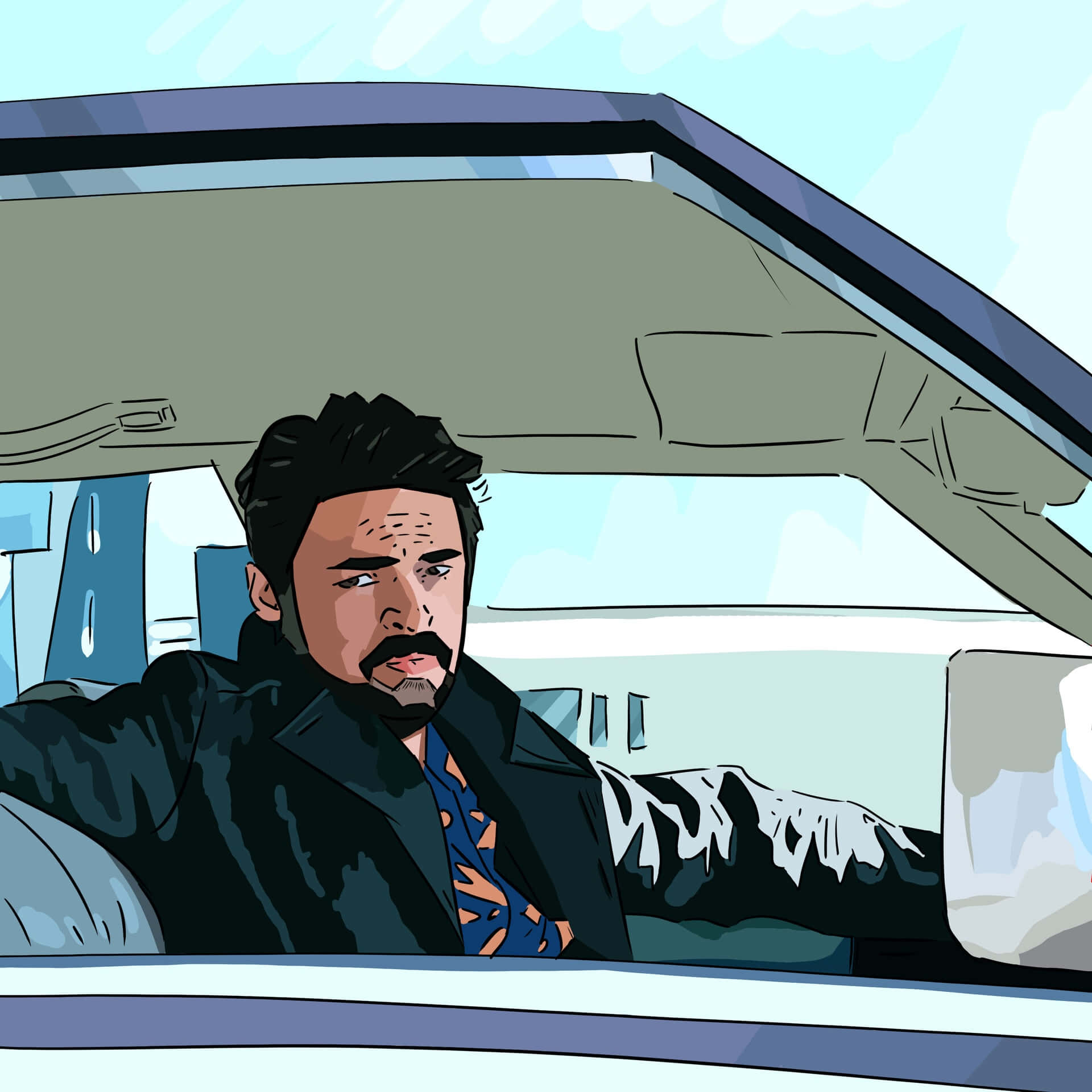 Billy Butcher, car, snowy mountain backdrop, Full HD Desktop Wallpaper