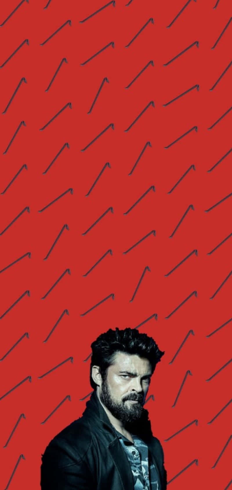 Billy Butcher, red background, diagonal black arrows, HD Phone Wallpaper