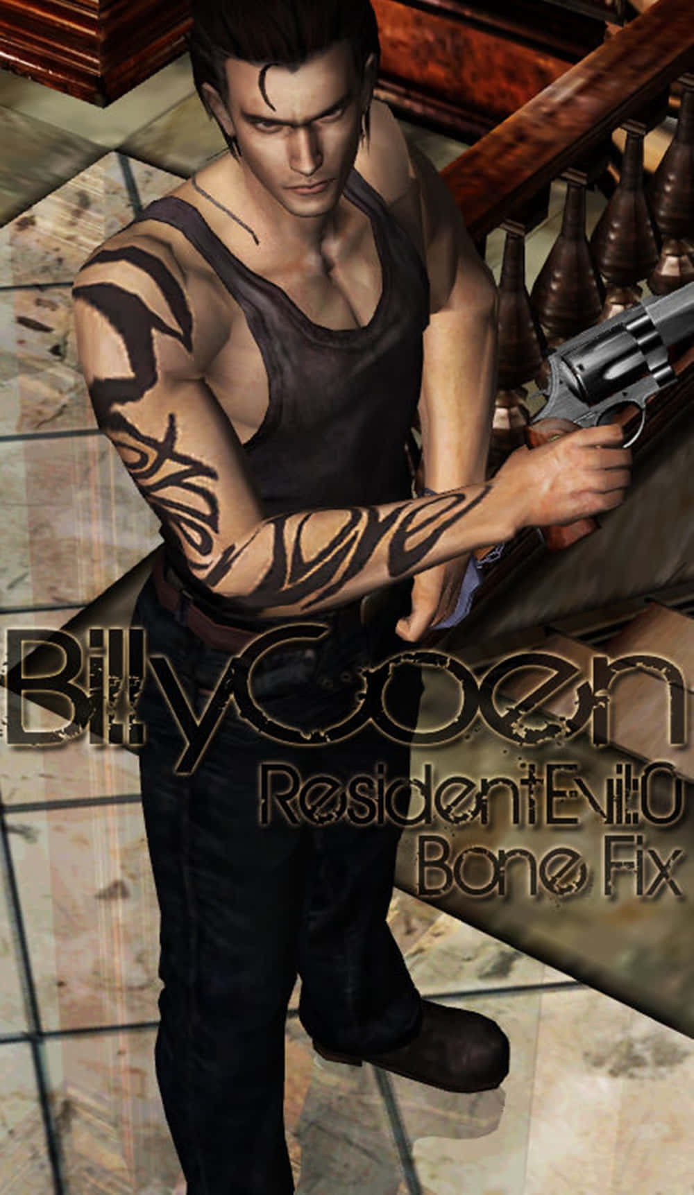 Billy Coen, tribal tattoos, revolver, HD Phone Wallpaper