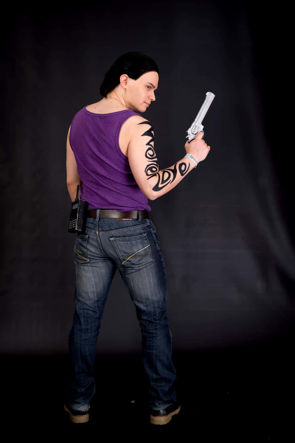Billy Coen, purple tank top, jeans, HD Phone Wallpaper