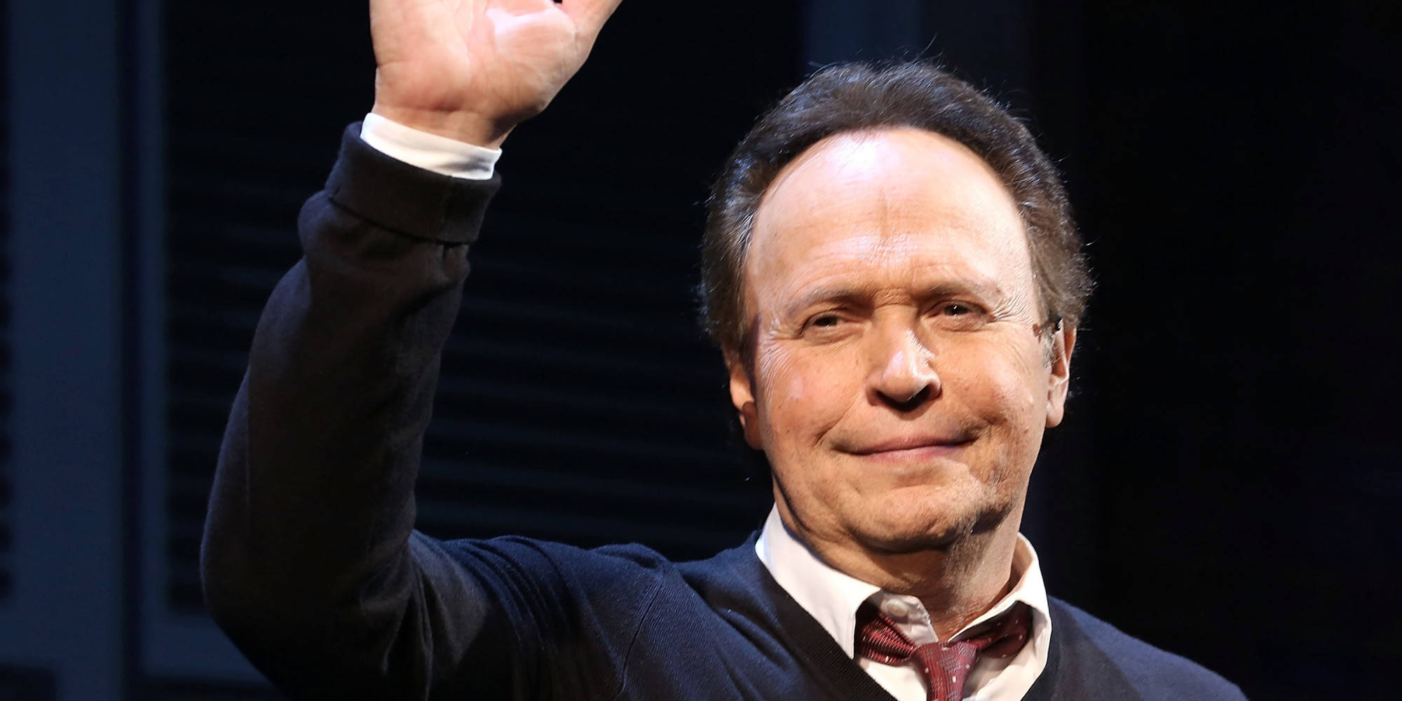 Billy Crystal, dark sweater, red tie, Full HD Desktop Wallpaper