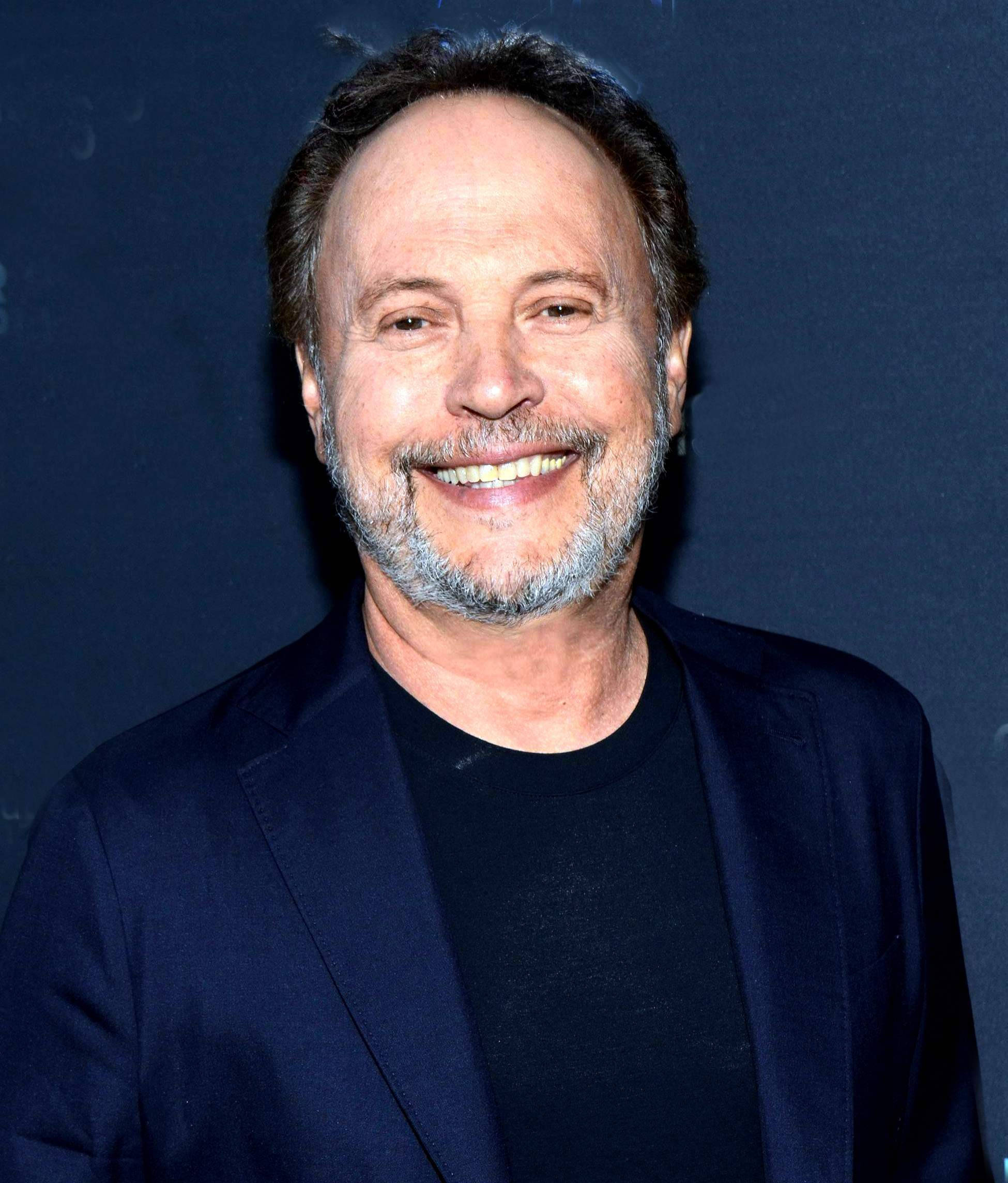 Billy Crystal, navy blazer, black shirt, Full HD Phone Wallpaper