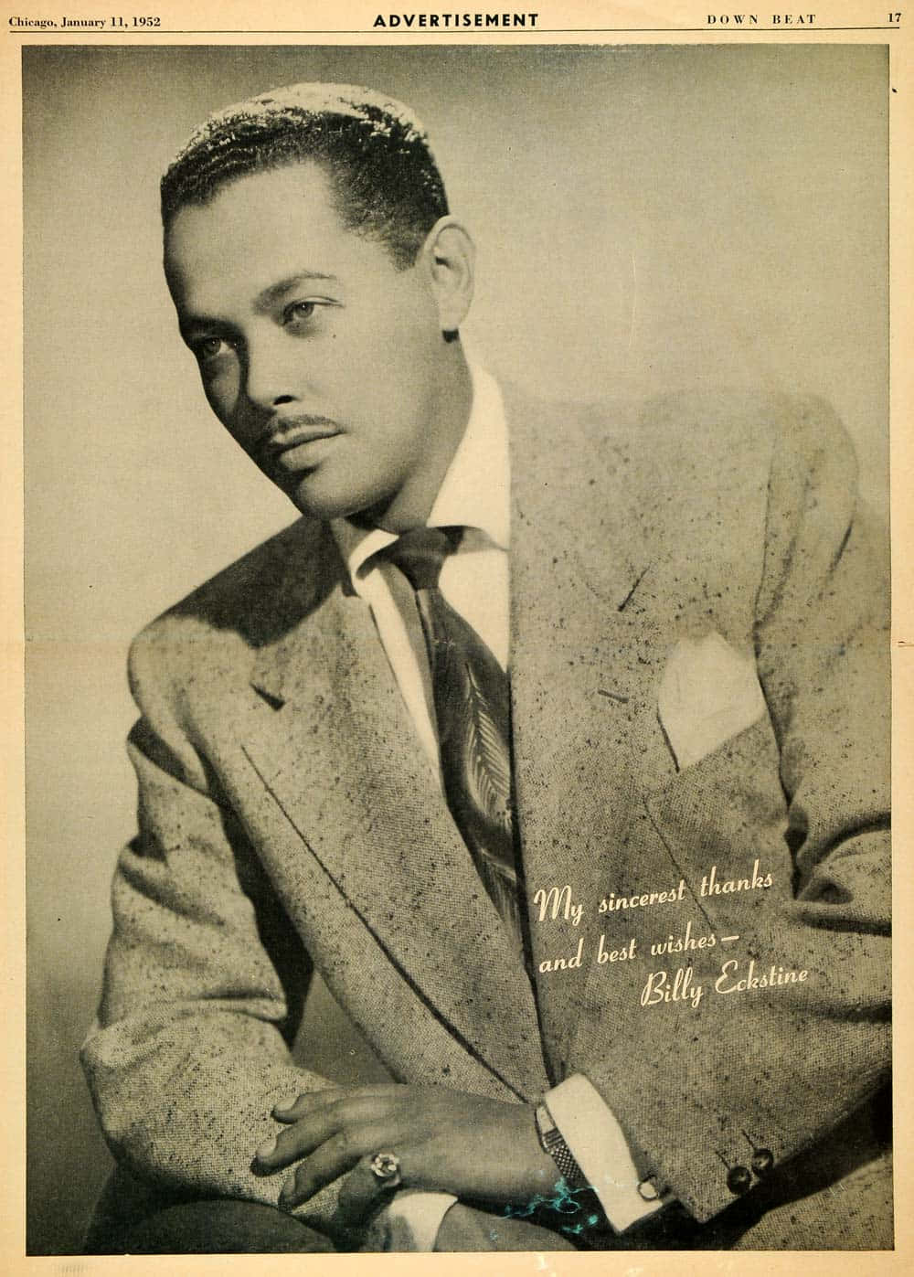 Billy Eckstine, jazz singer, vintage sepia portrait, HD Phone Wallpaper