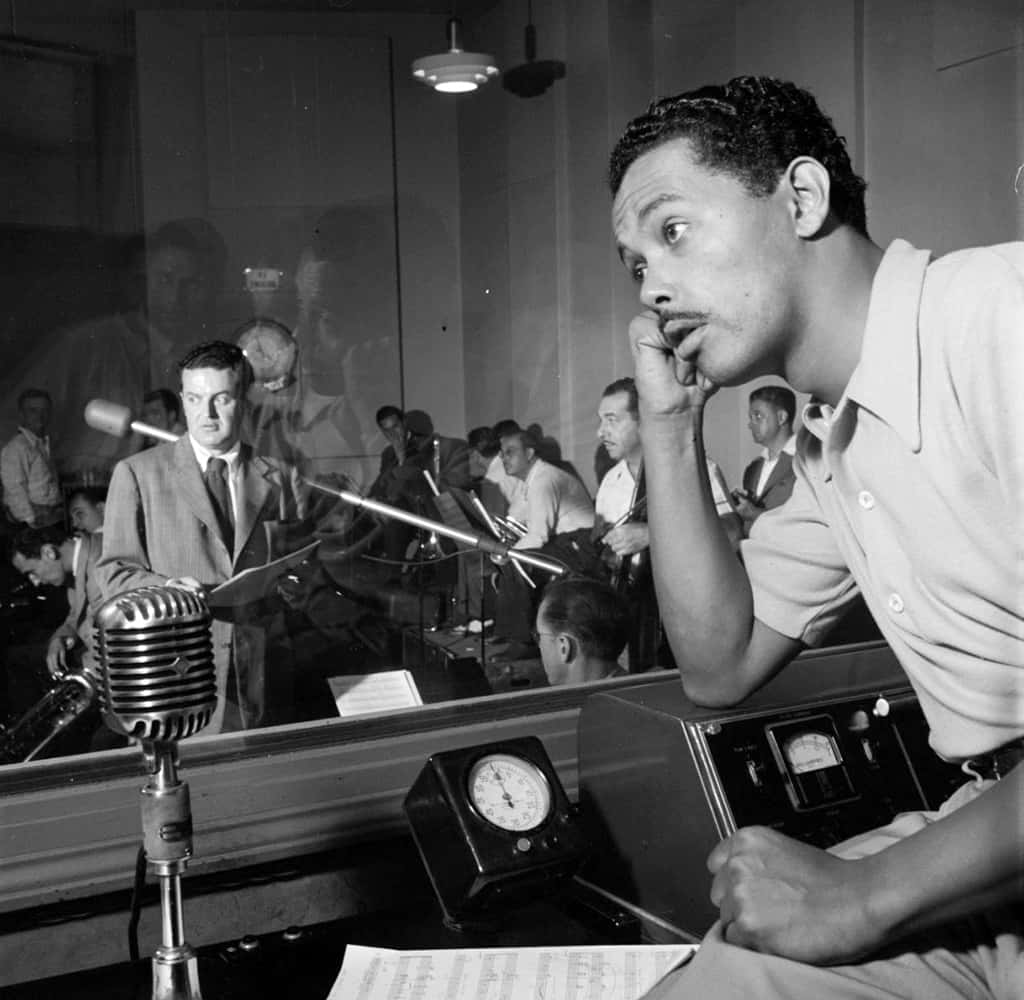 Billy Eckstine, recording studio, vintage microphone, SD Desktop Wallpaper