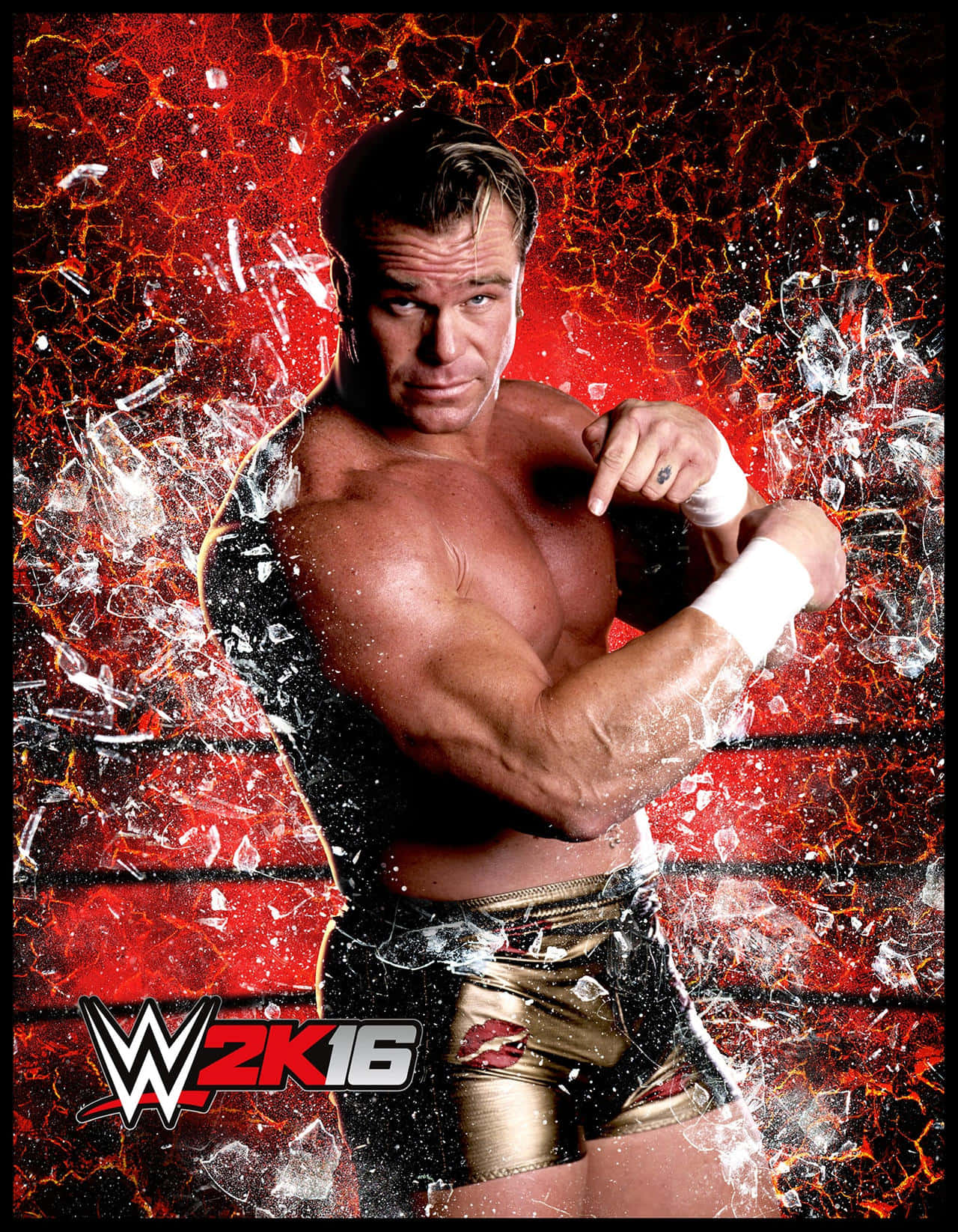 Billy Gunn, gold trunks, shattered glass, HD Phone Wallpaper
