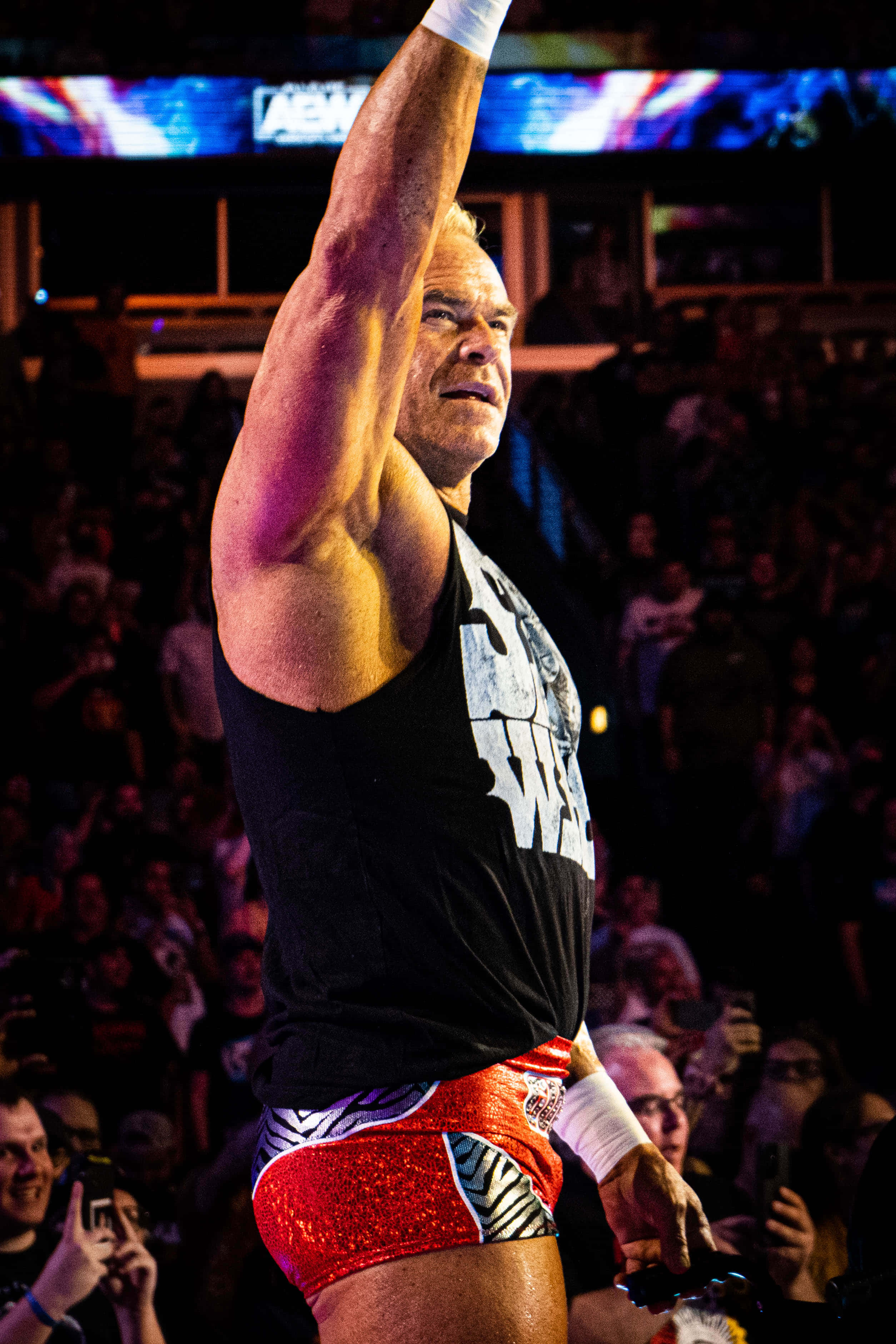 Billy Gunn, black and red combo wrestling attire, red glitter trunks, 2K Phone Wallpaper
