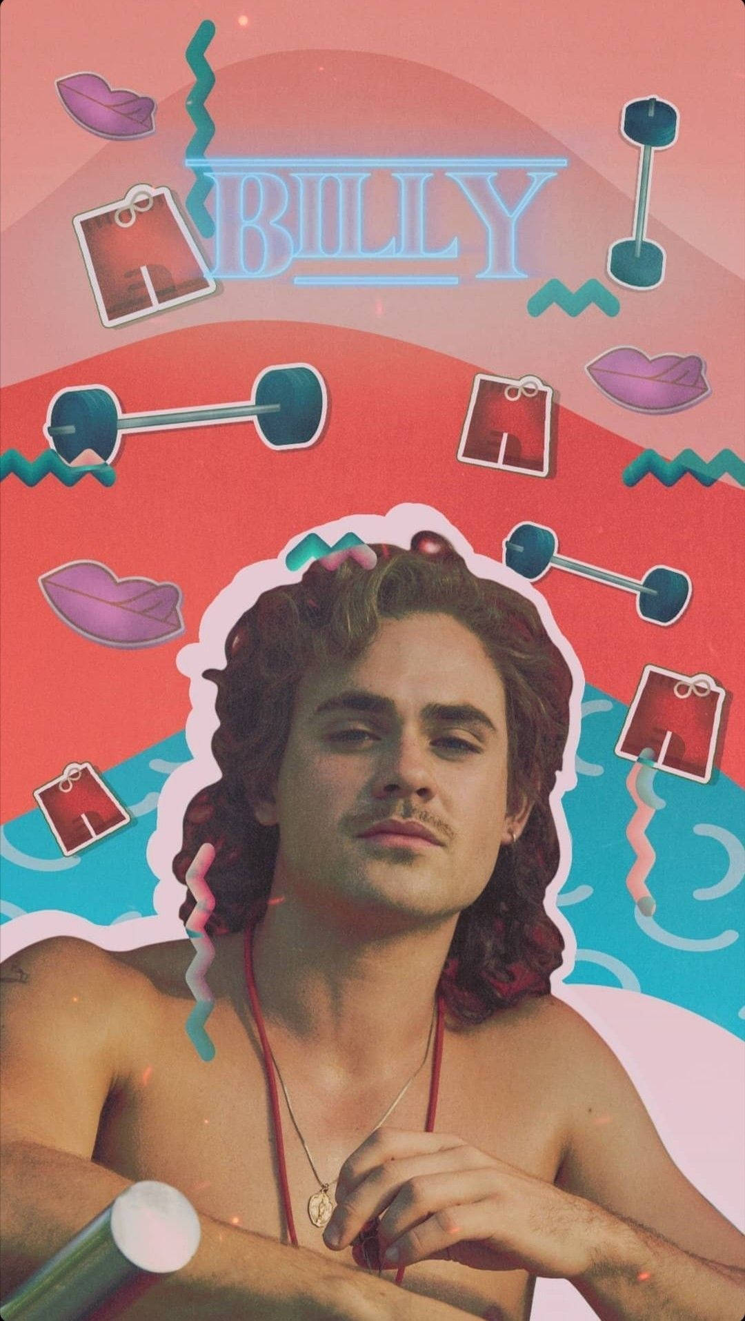 Billy Hargrove, curly hair, mustache, HD Phone Wallpaper