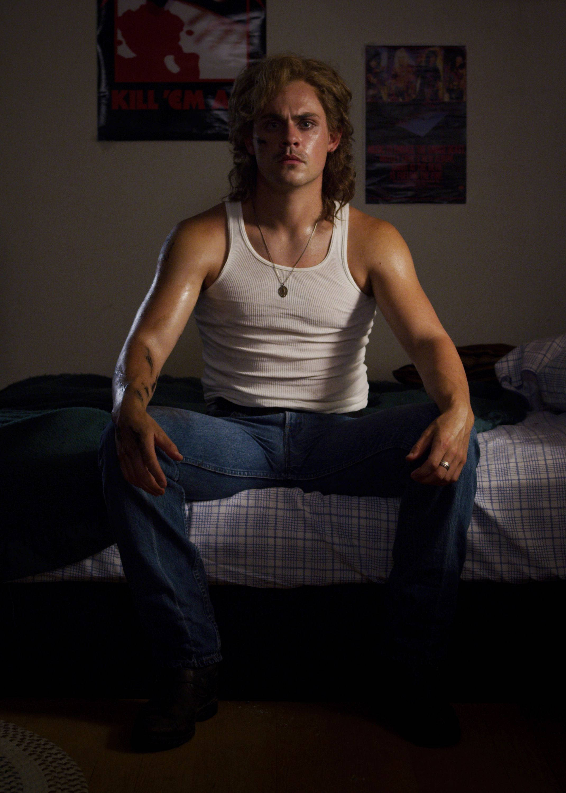 Billy Hargrove, bedroom, curly hair, 2K Phone Wallpaper