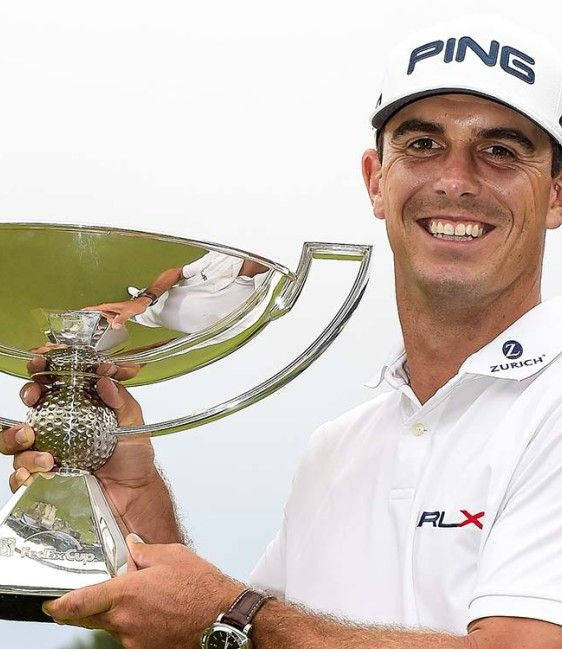 Billy Horschel, white gear, large silver trophy, SD Phone Wallpaper