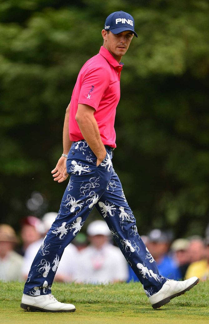 Billy Horschel, bright pink shirt, octopus-print pants, SD Phone Wallpaper