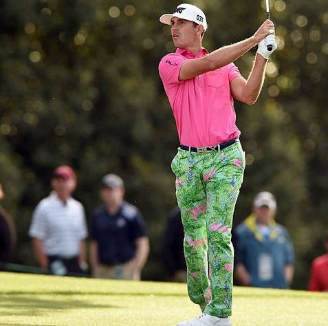Billy Horschel, bright pink shirt, tropical green pants, SD Desktop Wallpaper