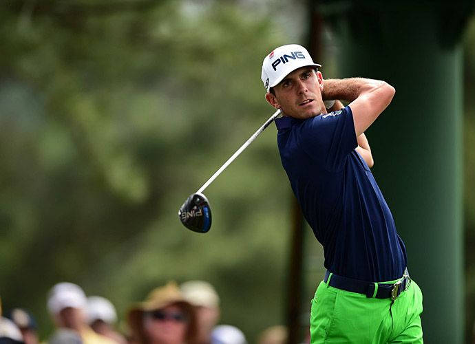 Billy Horschel, navy shirt, bright green pants, SD Desktop Wallpaper