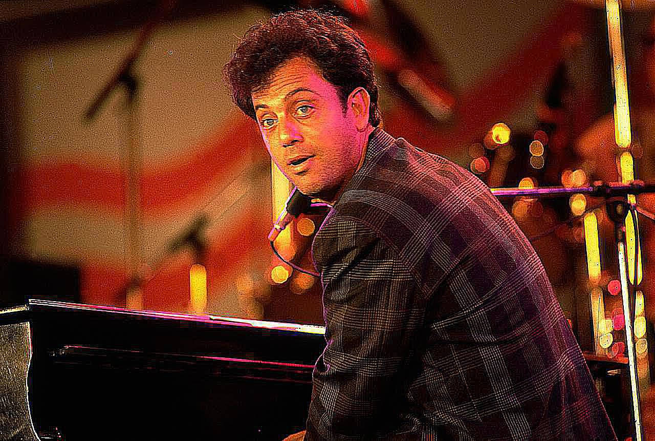 Billy Joel, standing microphone, piano, HD Desktop Wallpaper