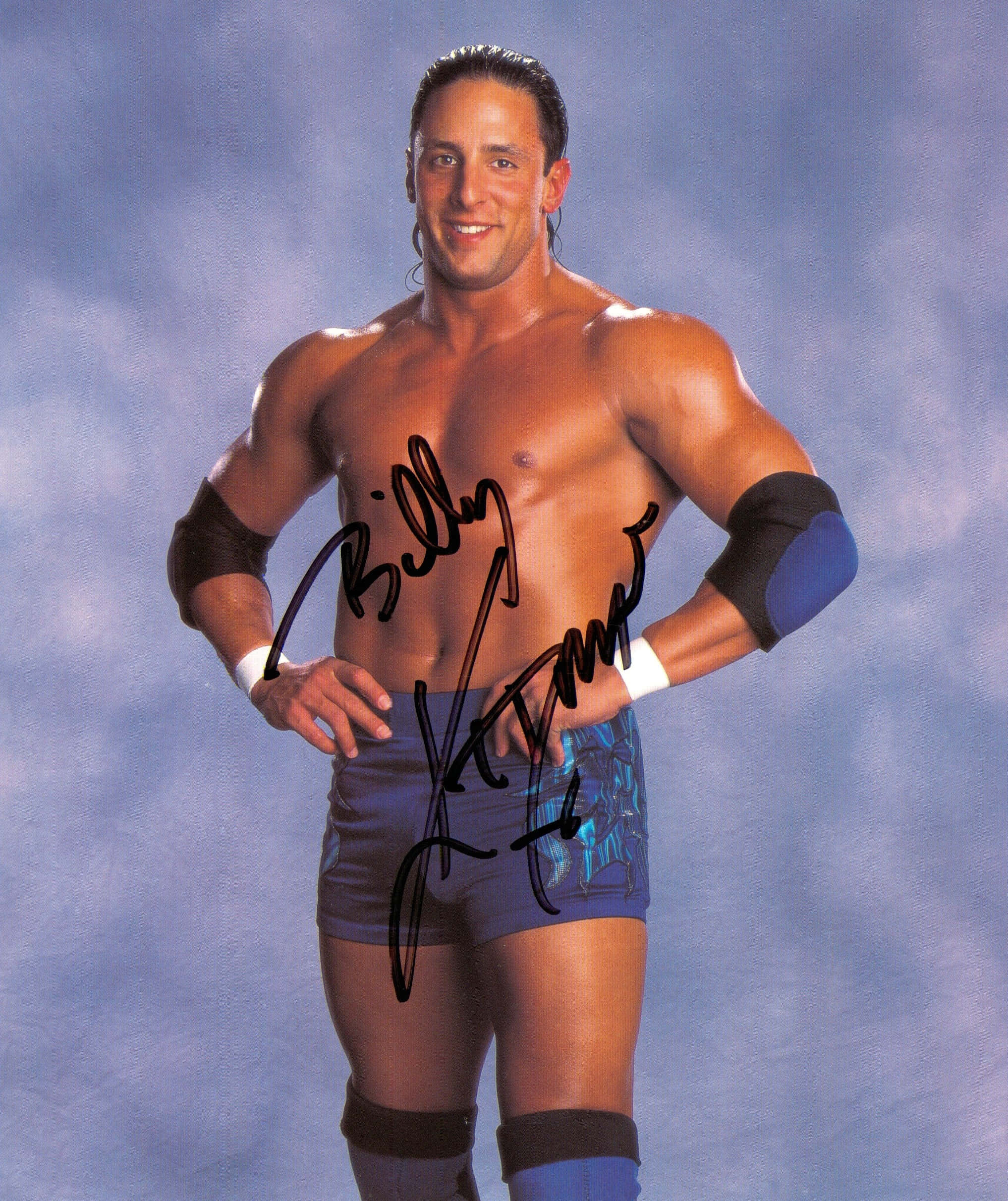 Billy Kidman, blue trunks, elbow pads, Full HD Phone Wallpaper