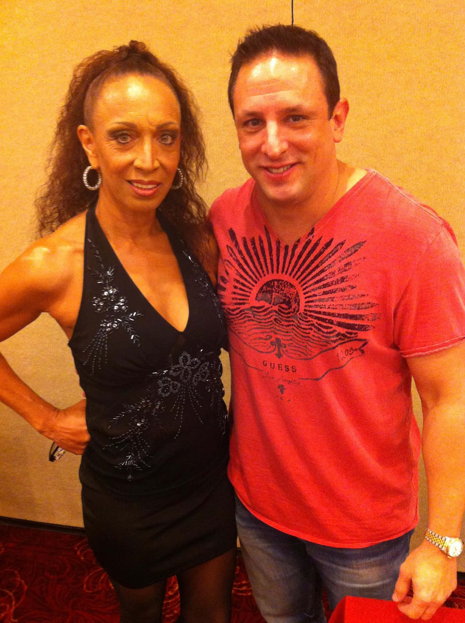 Billy Kidman, fan event, black sequined dress, Full HD Phone Wallpaper