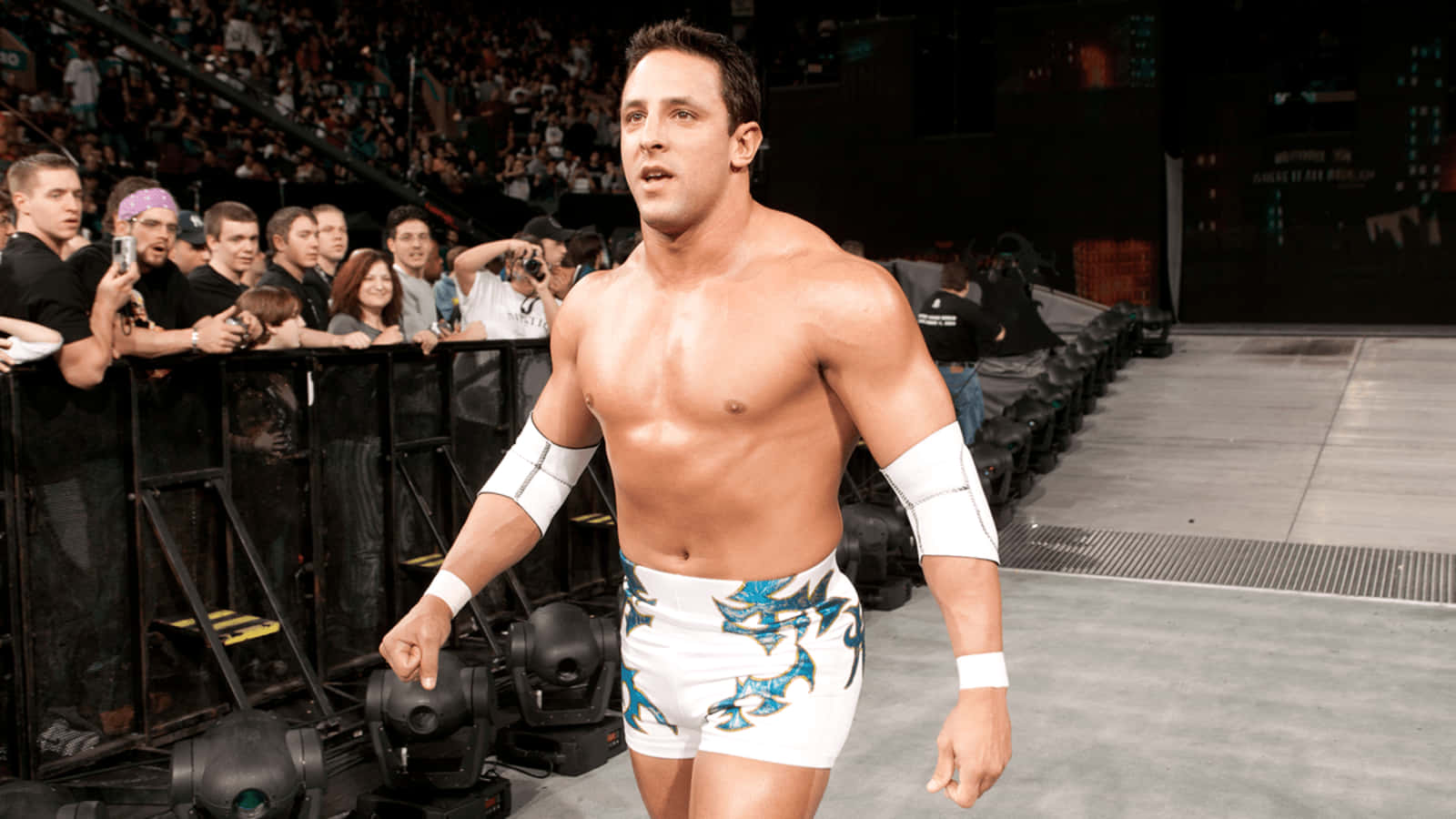 Billy Kidman, white trunks, blue dragon designs, HD Desktop Wallpaper