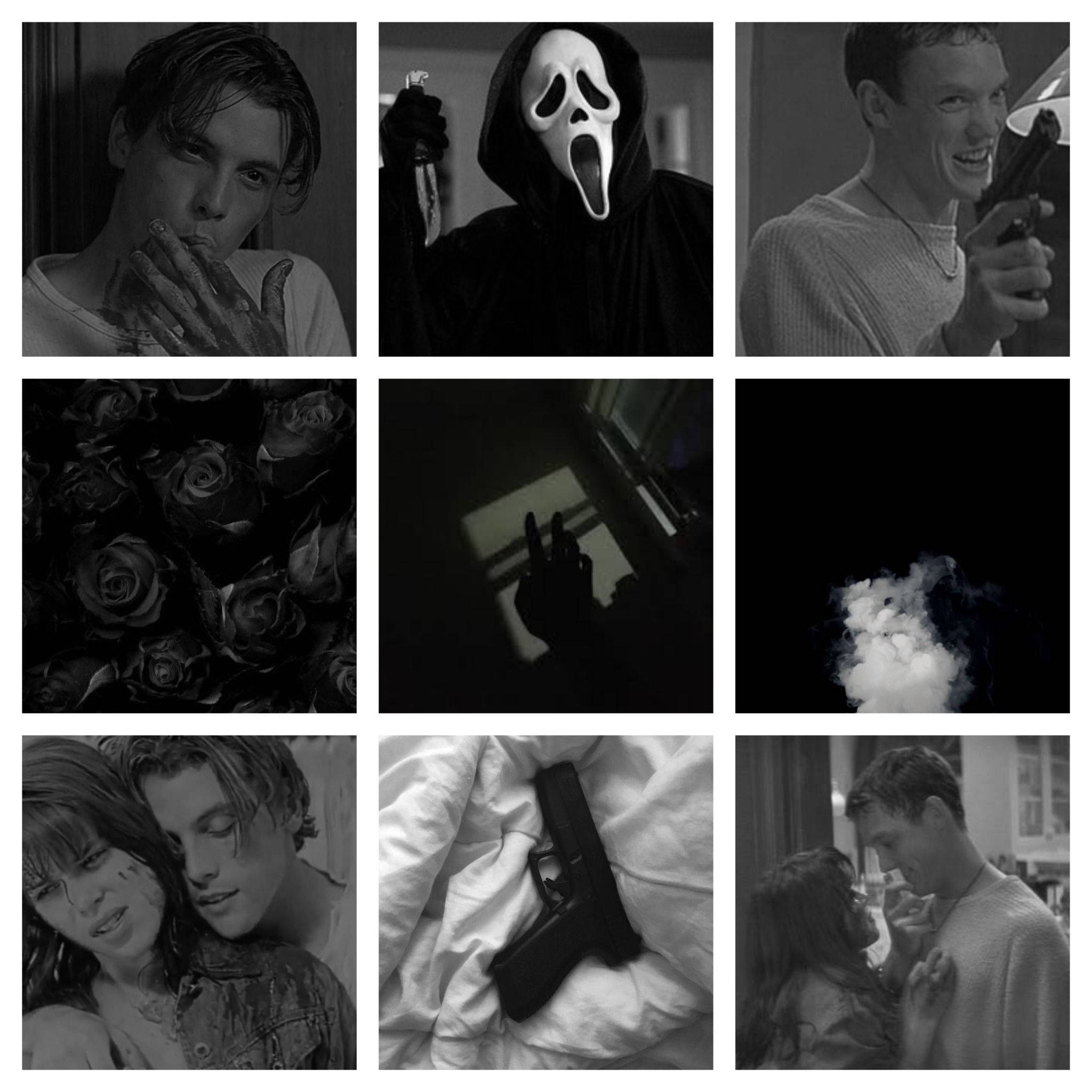 Billy Loomis, black and white collage, masked killers, Full HD Desktop Wallpaper