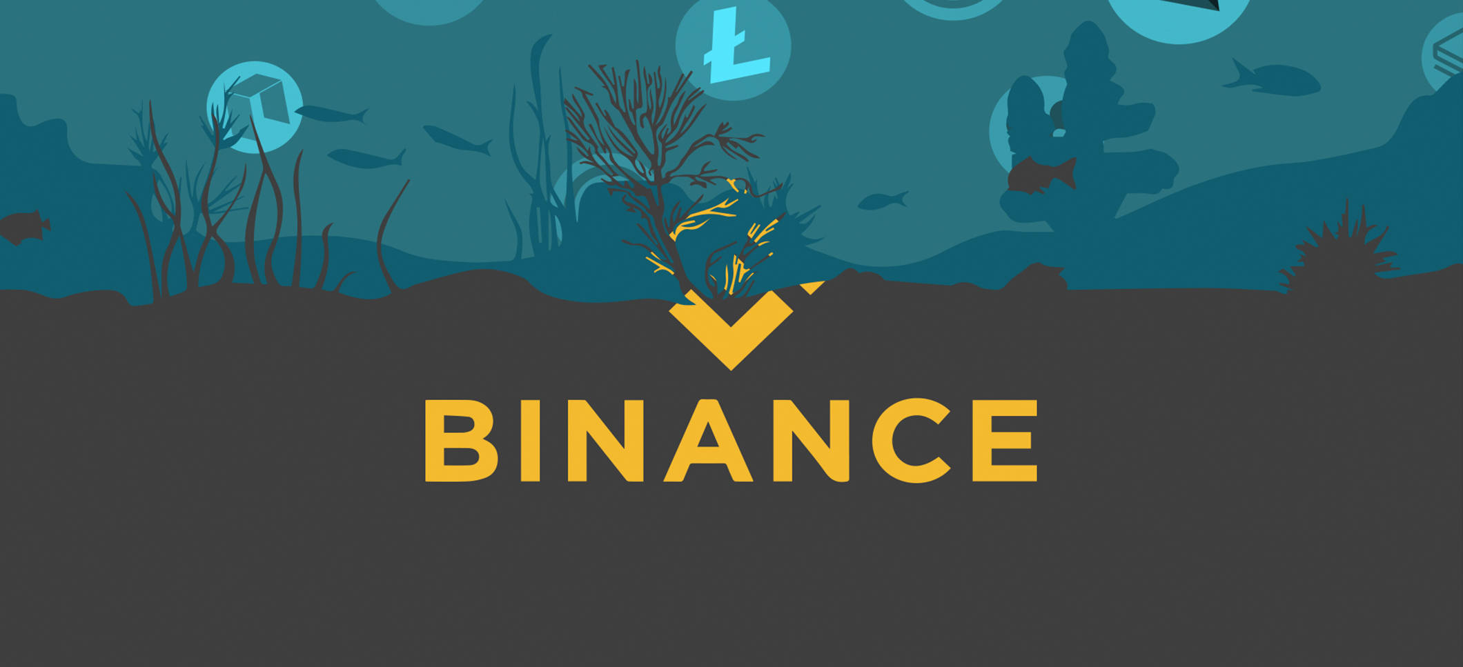 Binance, Binance logo, teal blue, Full HD Desktop Wallpaper