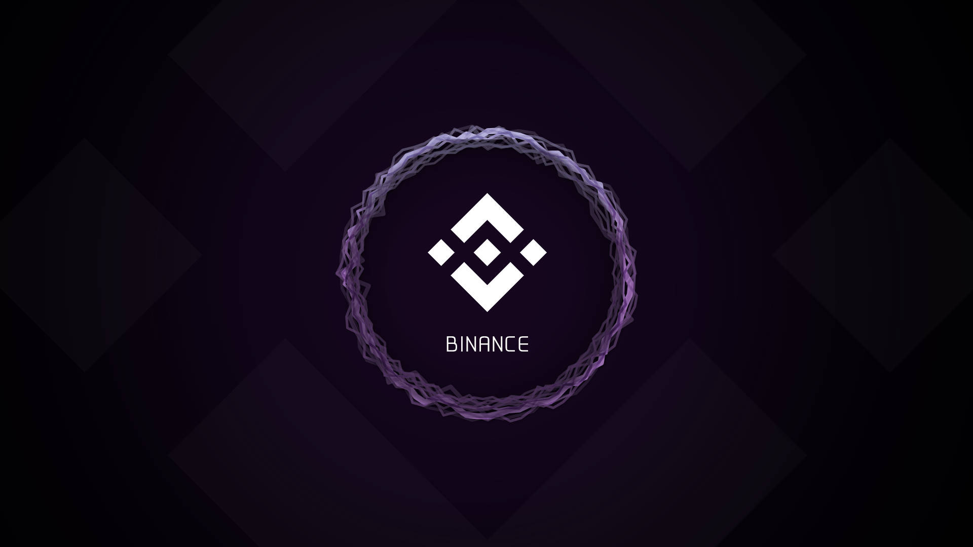 Binance, glowing purple ring, dark geometric background, Full HD Desktop Wallpaper