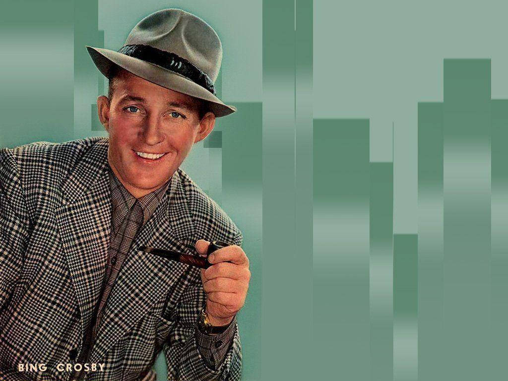 Bing Crosby, plaid suit, fedora, SD Desktop Wallpaper