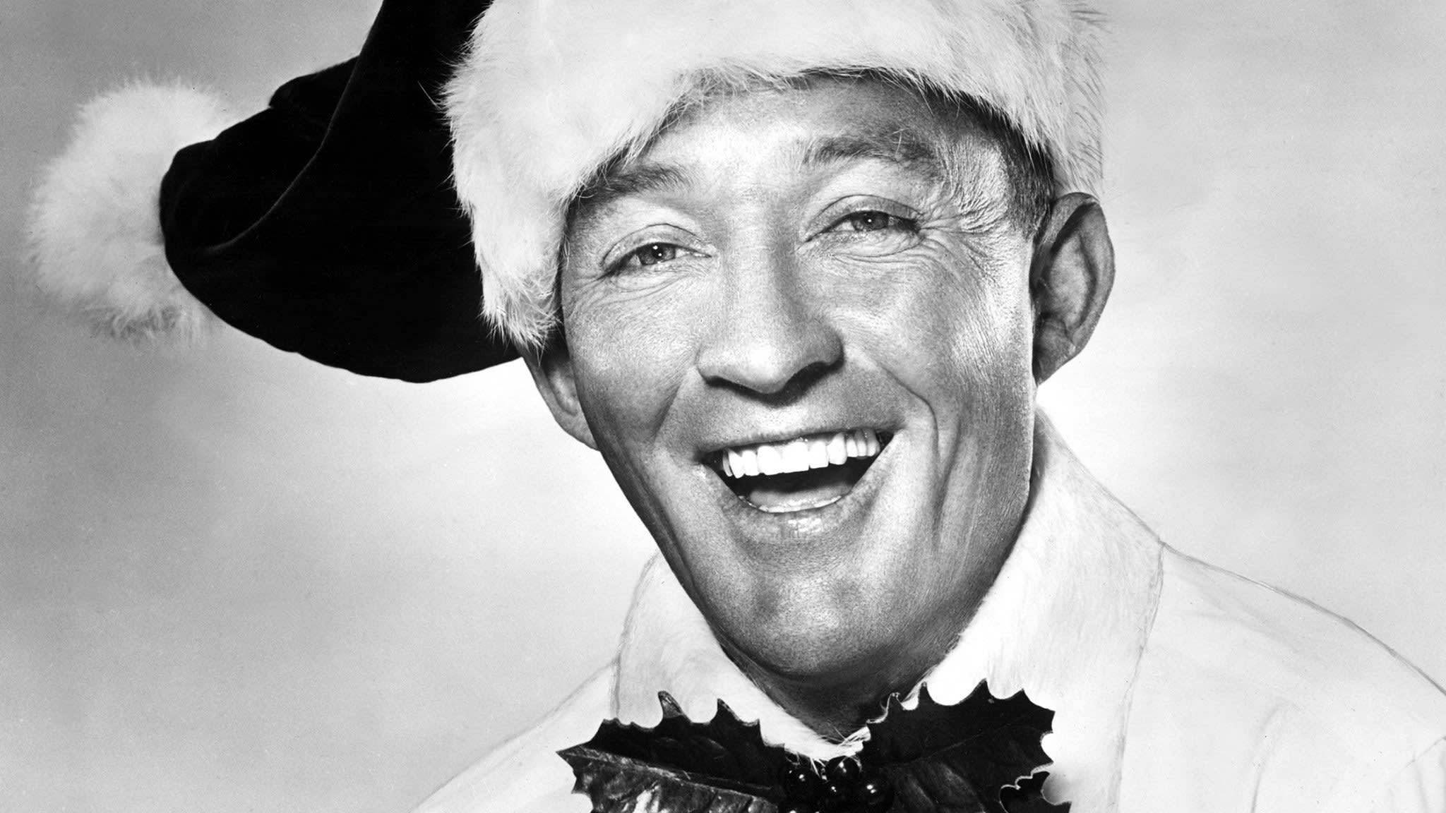 Bing Crosby, Santa hat, holly bowtie, Full HD Desktop Wallpaper