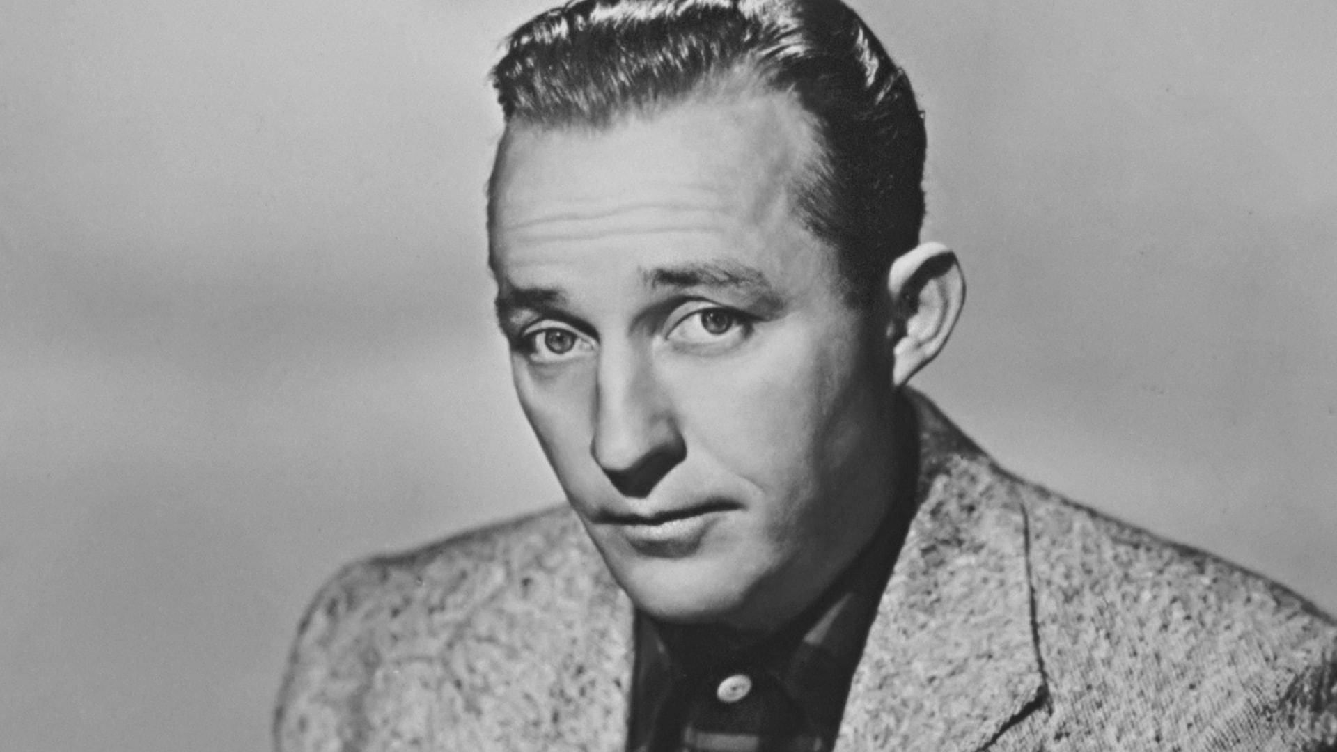 Bing Crosby, black and white portrait, neatly combed hair, Full HD Desktop Wallpaper
