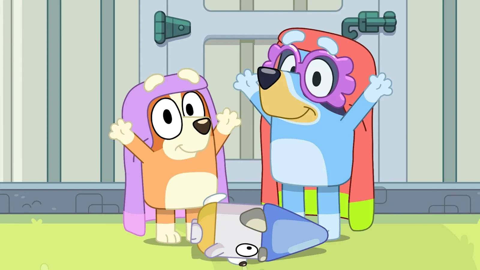 Bluey, Bingo, superhero costumes, HD Desktop Wallpaper