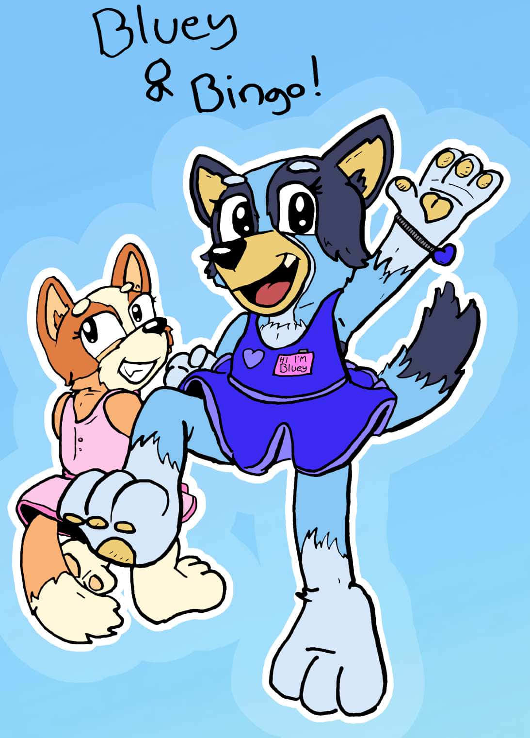 Bluey, Bingo, cartoon dogs, HD Phone Wallpaper