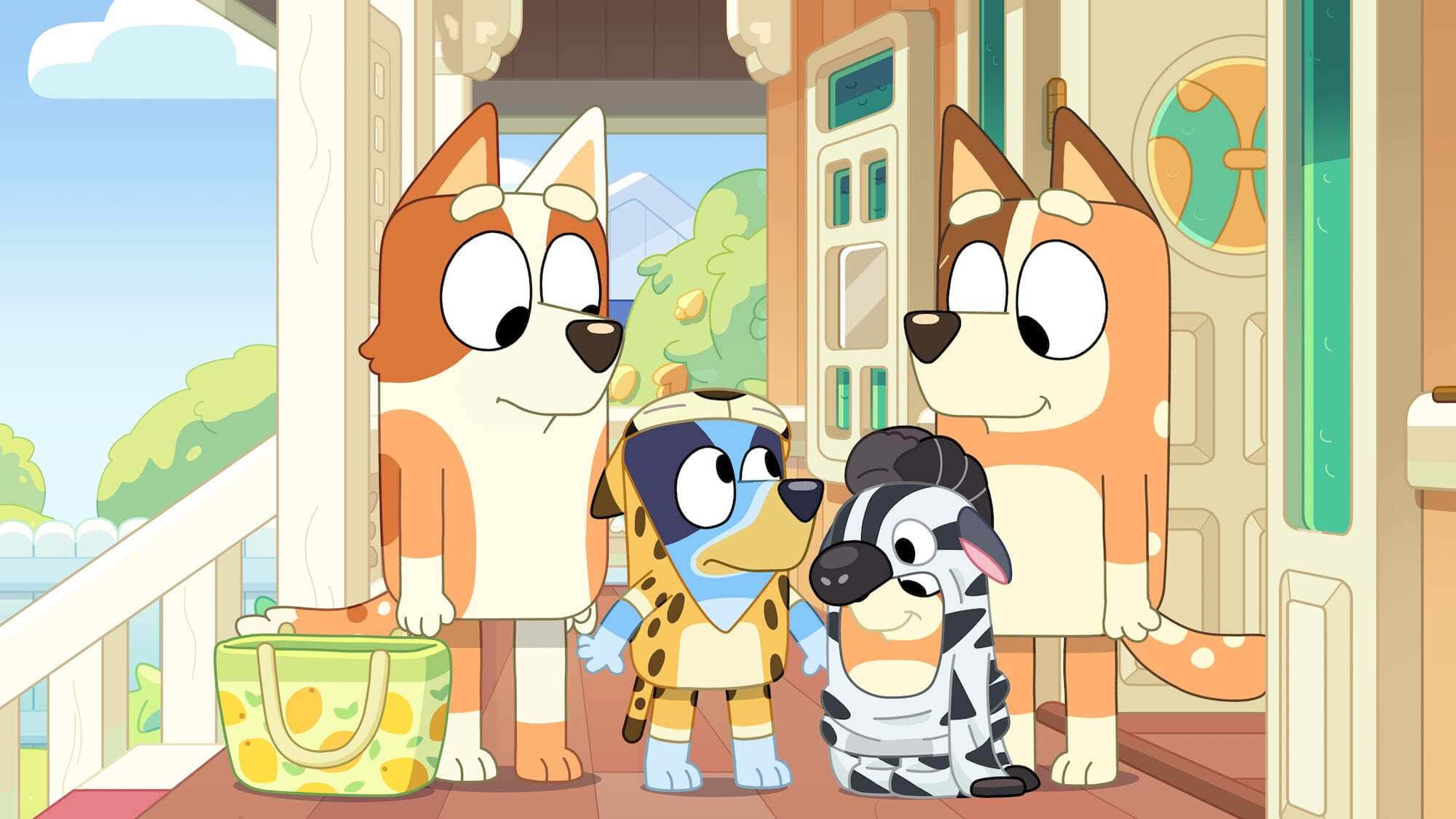 Bluey, Bingo, cartoon dogs, Full HD Desktop Wallpaper