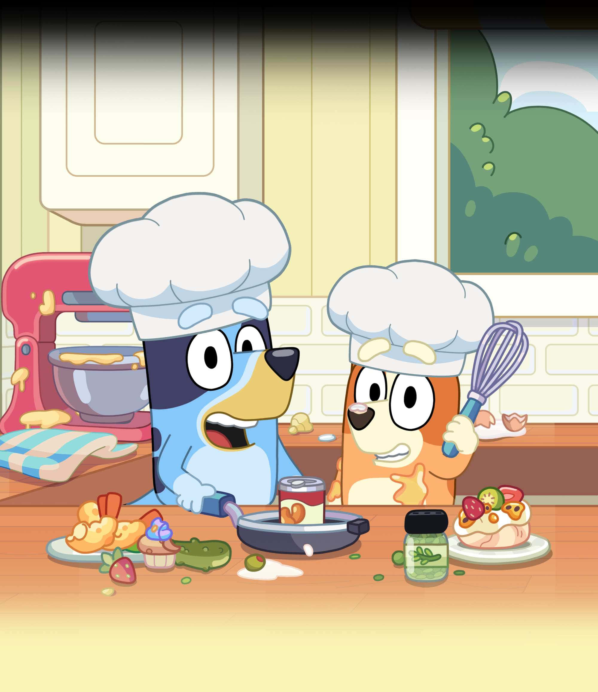 Bluey, Bingo, chef hats, Full HD Phone Wallpaper