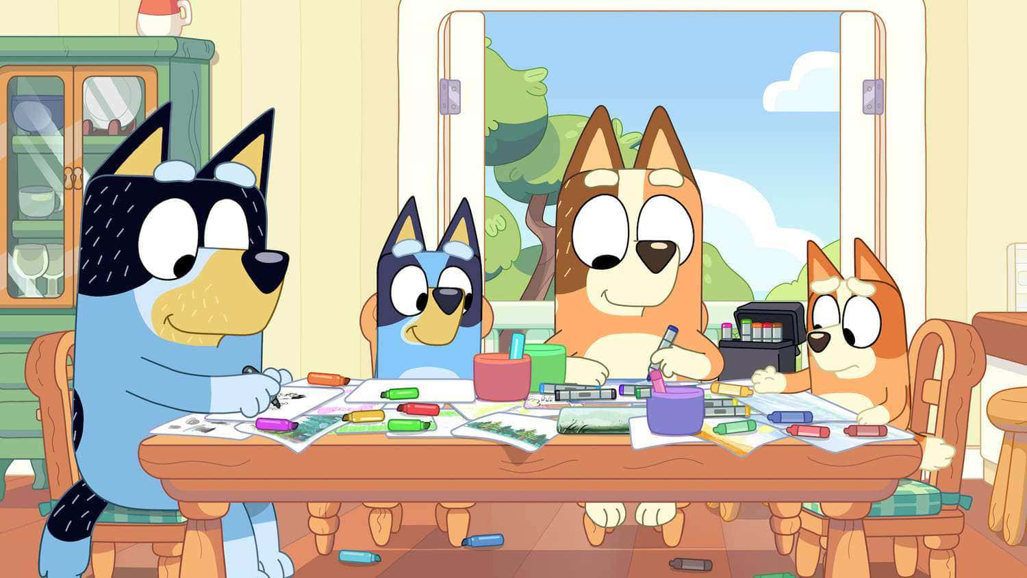 Bluey, family, arts and crafts, HD Desktop Wallpaper
