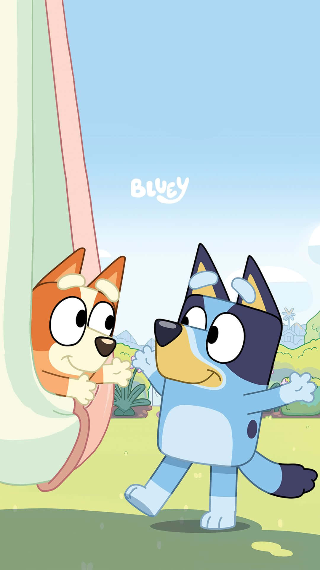 Bluey, Bingo, curtain, Full HD Phone Wallpaper
