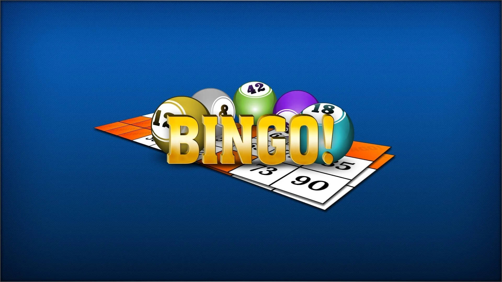 Bingo Logo, blue, vibrant bingo balls, Full HD Desktop Wallpaper