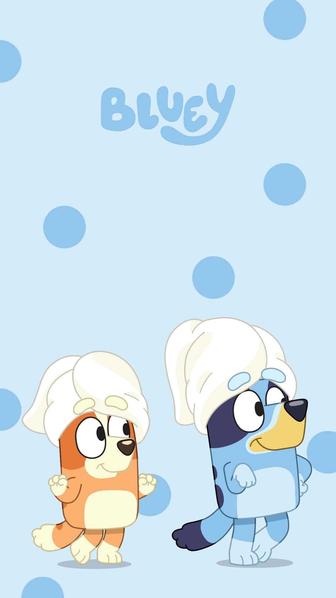 Bluey, Bingo, white towels, Full HD Phone Wallpaper