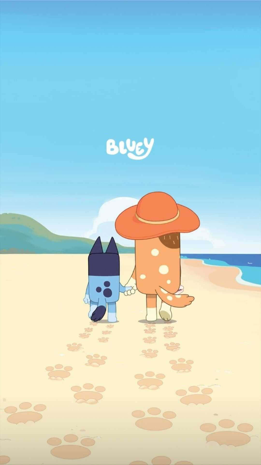 Bluey, Bingo, beach, Full HD Phone Wallpaper