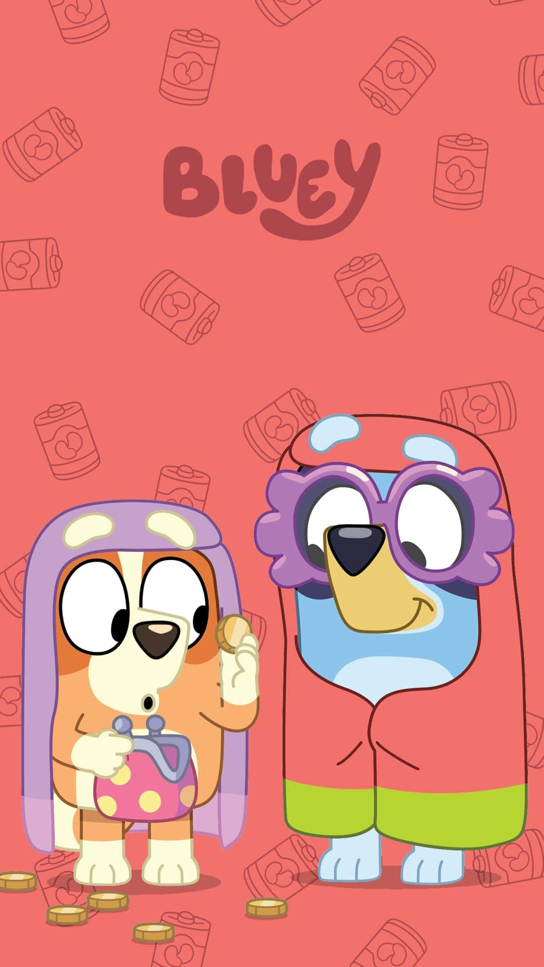 Bluey, Bingo, purple outfits, Full HD Phone Wallpaper