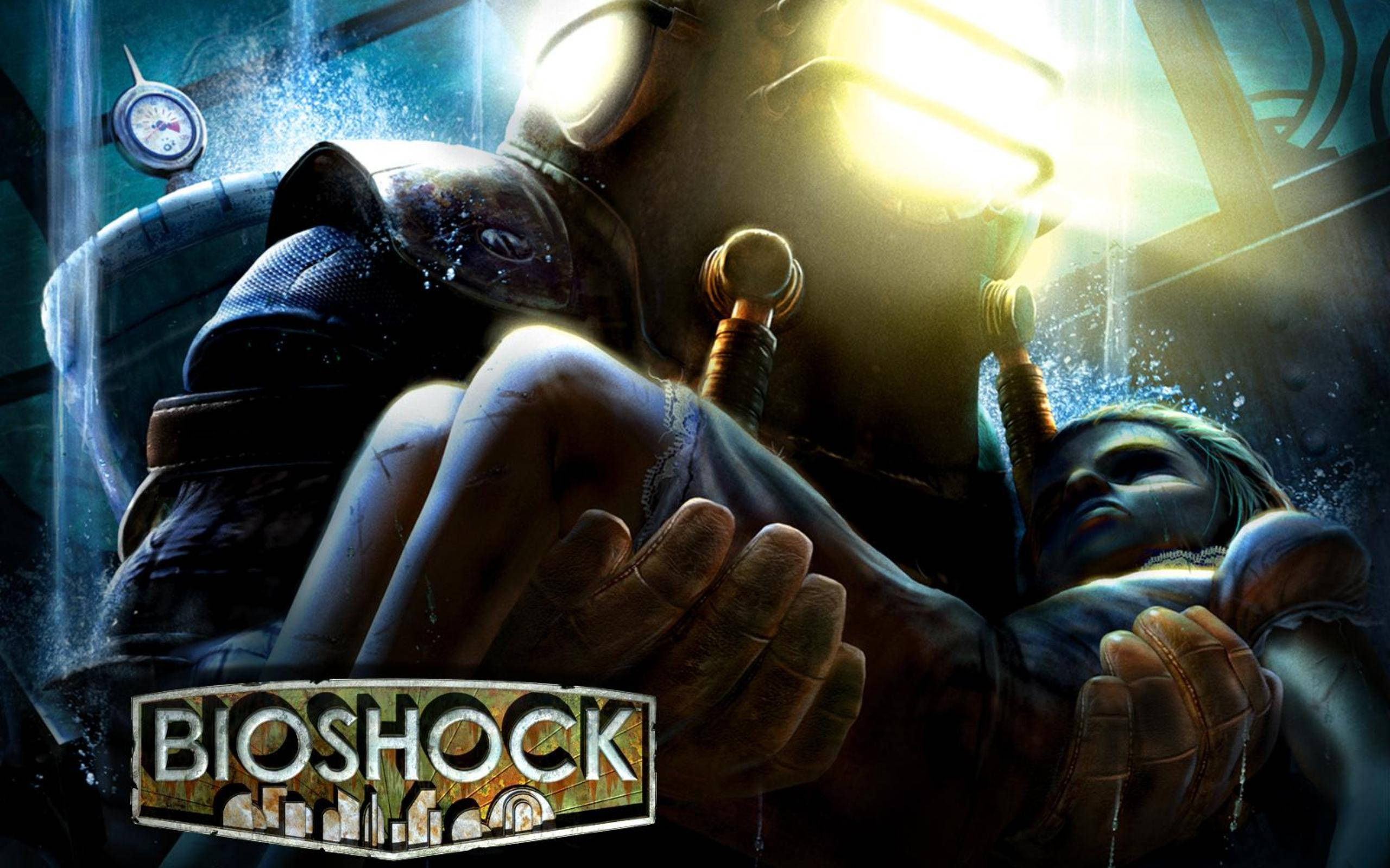 Bioshock, little sister, diver in a helmet, 2K Desktop Wallpaper