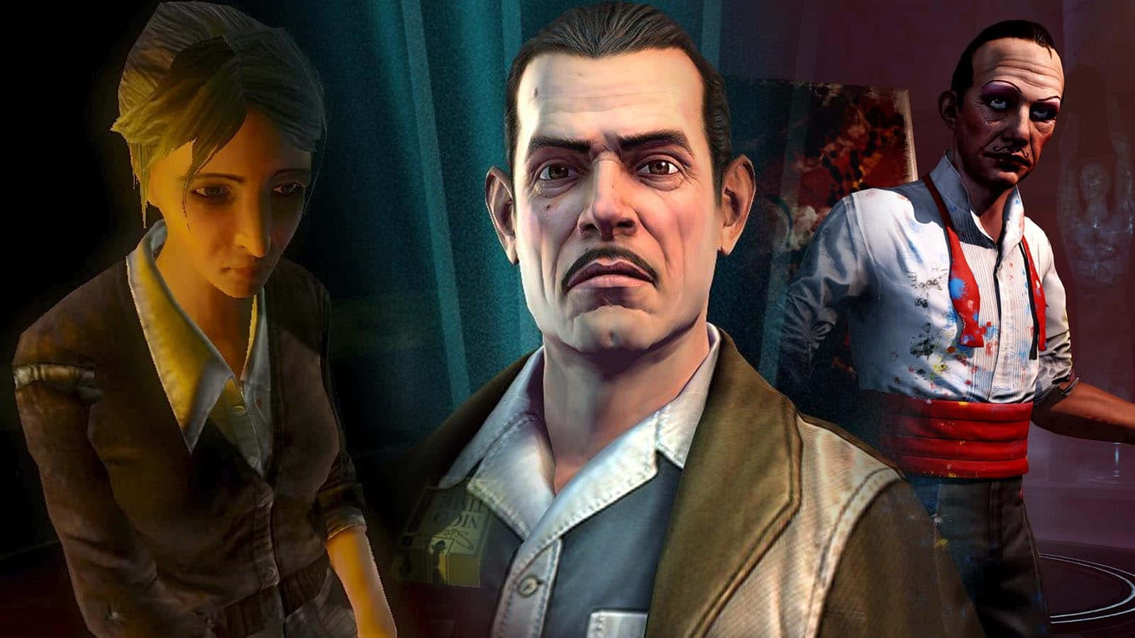 Bioshock Characters, dimly lit room, dramatic shadows, HD Desktop Wallpaper