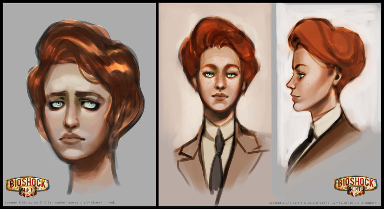 Bioshock Characters, red hair, blue eyes, HD Desktop Wallpaper