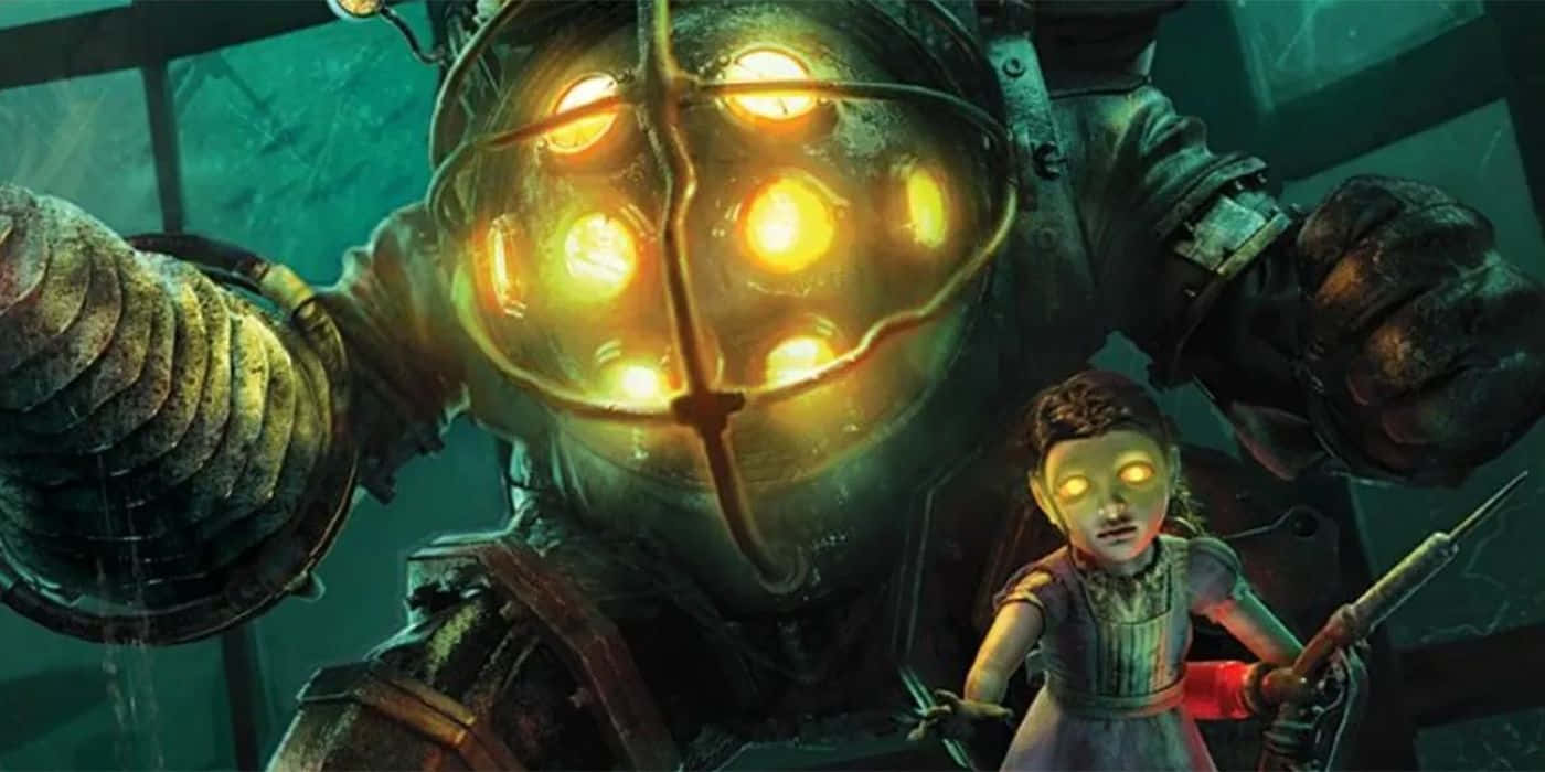 Bioshock Characters, diving suit, glowing eyes, HD Desktop Wallpaper