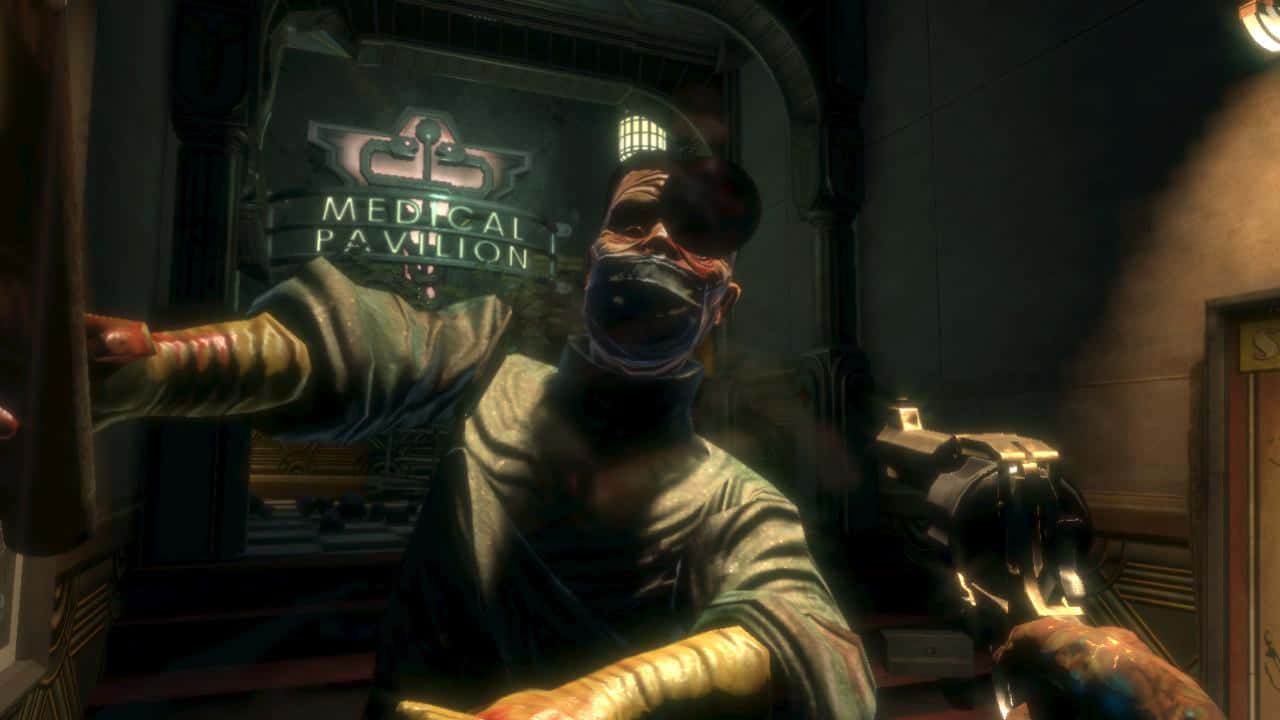 Bioshock Characters, masked zombie, medical pavilion, HD Desktop Wallpaper