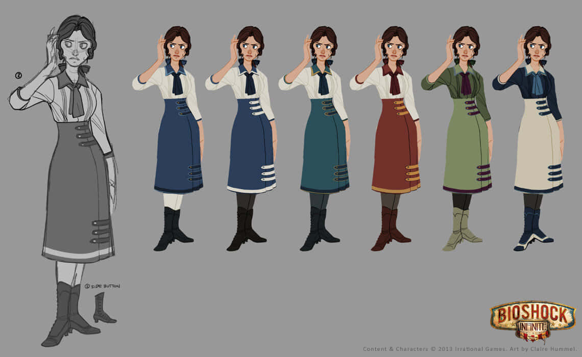 Bioshock Characters, woman, colored uniforms, SD Desktop Wallpaper