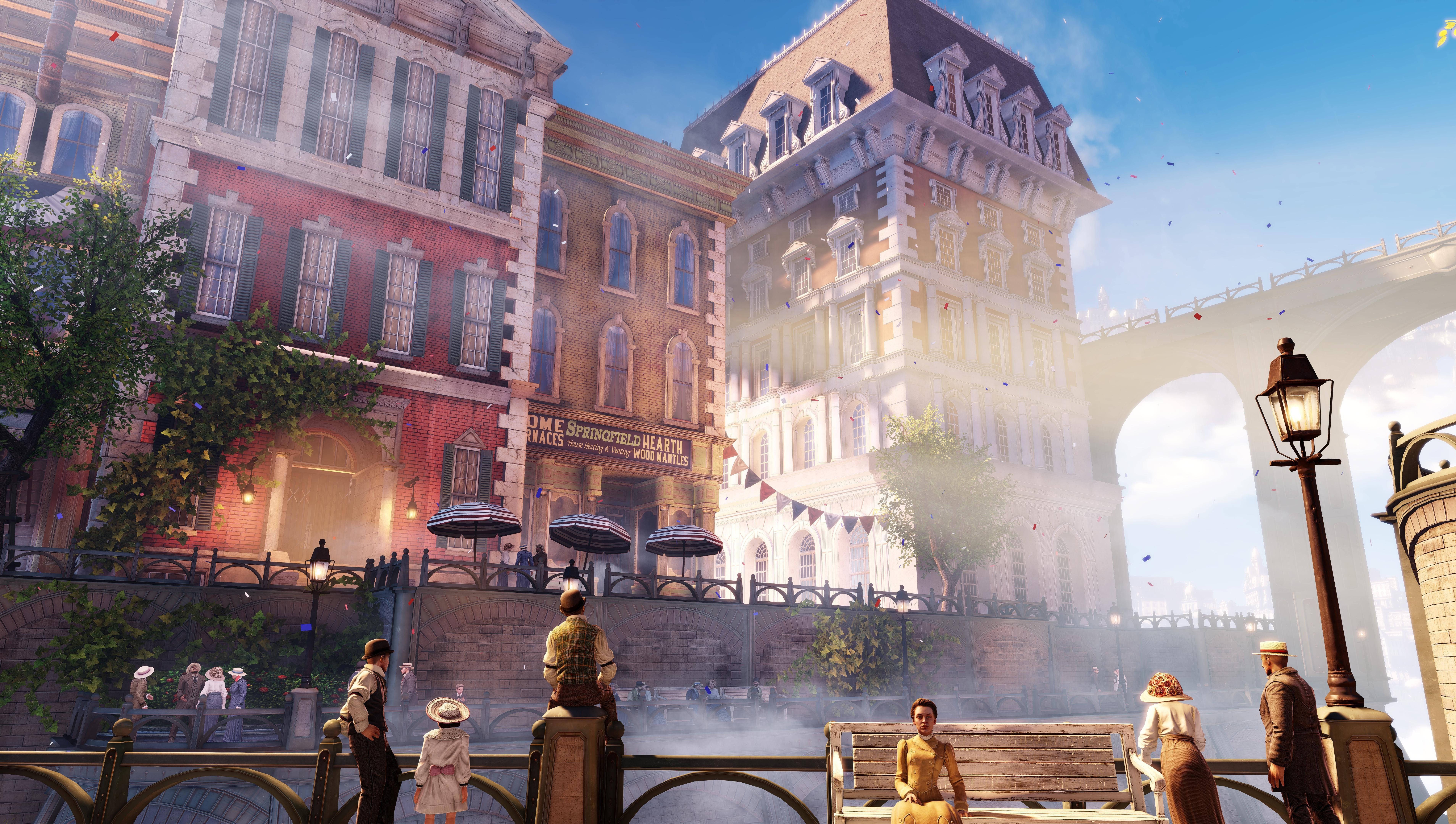 Bioshock Infinite, city, bridge, 5K Desktop Wallpaper