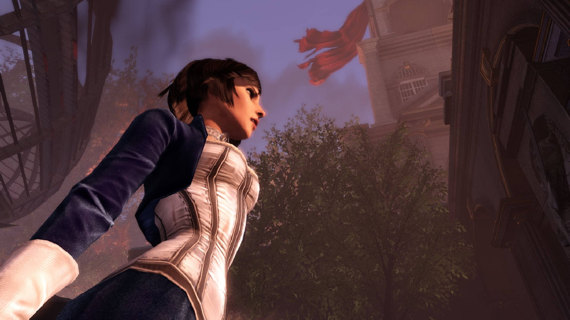 Bioshock Infinite, white corset, blue coat, Full HD Desktop Wallpaper
