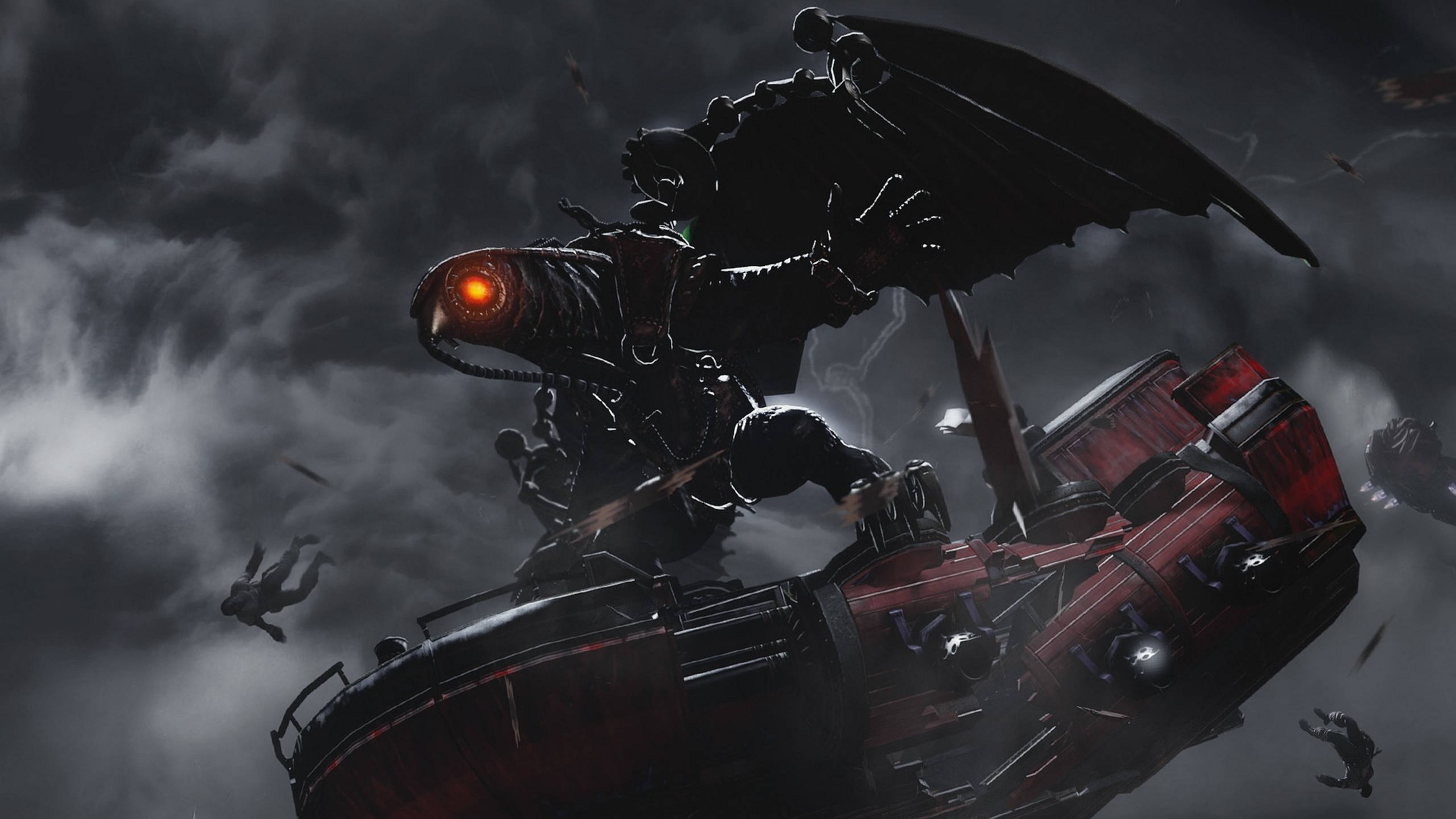 Bioshock Infinite, dark winged figure, glowing orange eye, 2K Desktop Wallpaper