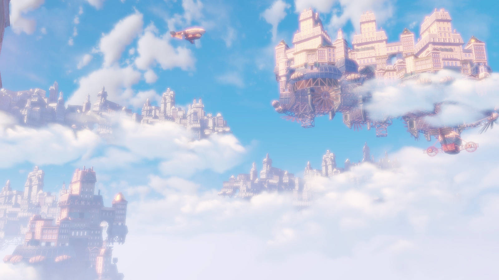 Bioshock Infinite, floating sky cities, ornate architecture, HD Desktop Wallpaper
