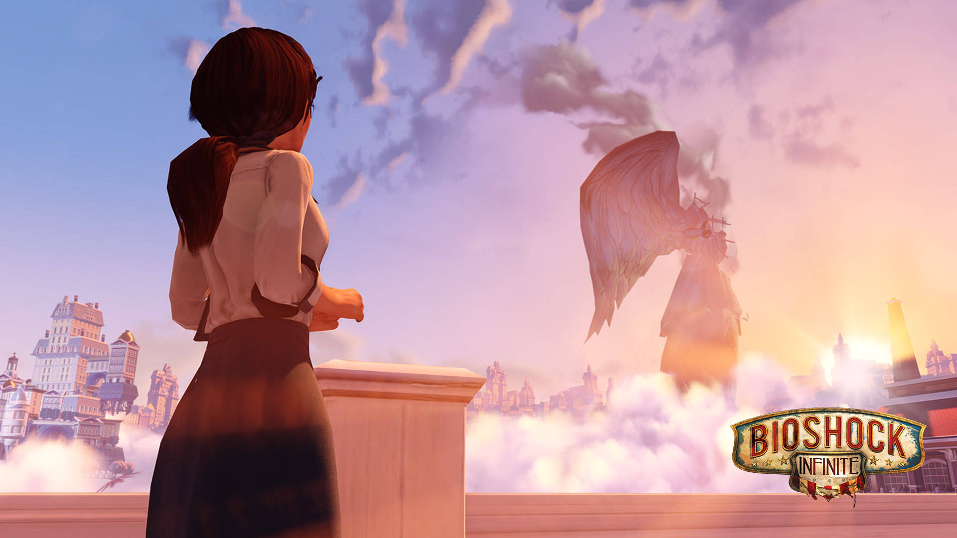 Bioshock Infinite, rooftop, cityscape, Full HD Desktop Wallpaper