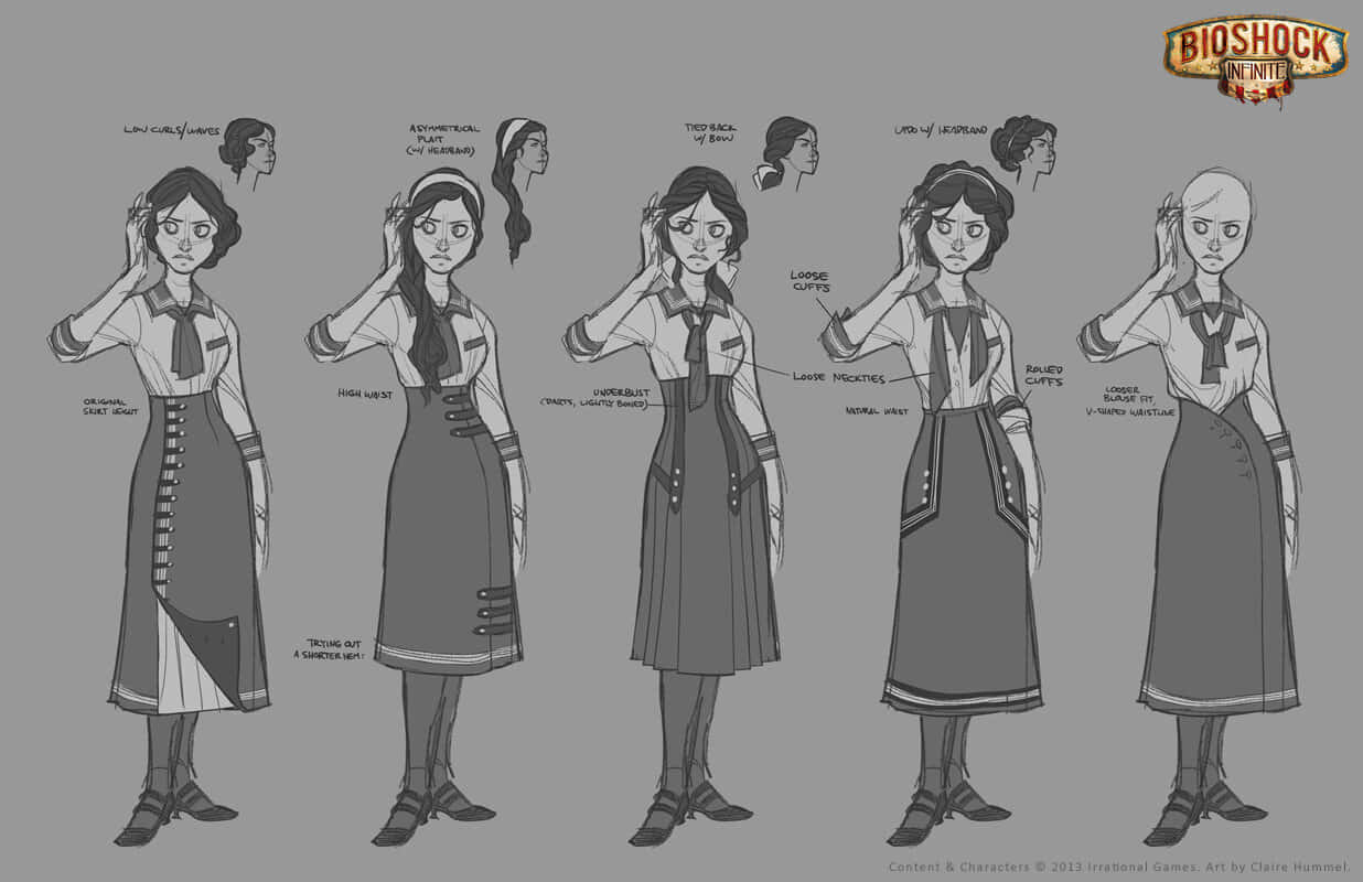 BioShock Infinite, female character, uniform variations, SD Desktop Wallpaper