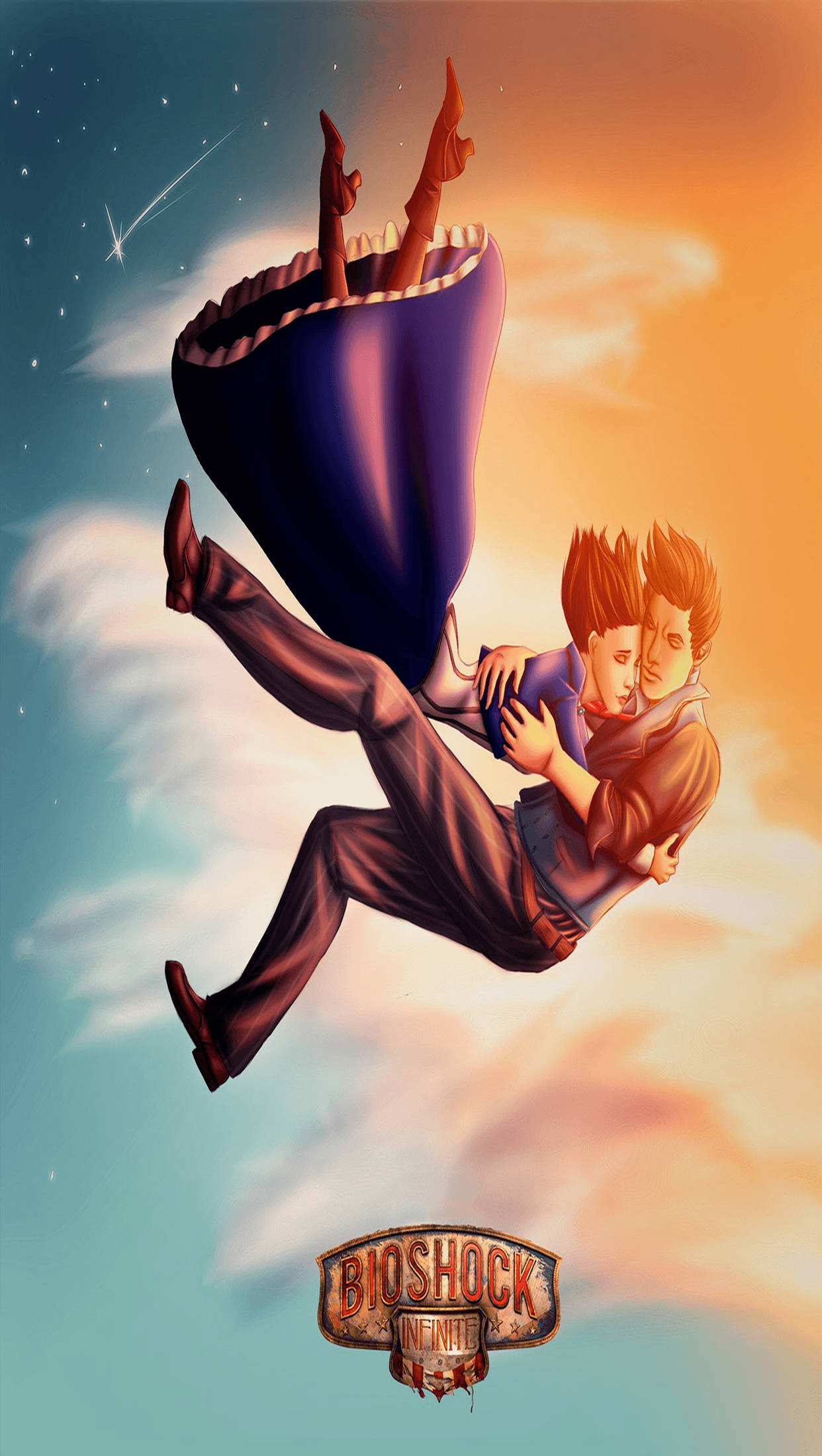 Bioshock Infinite, iPhone, starry sky, Full HD Phone Wallpaper